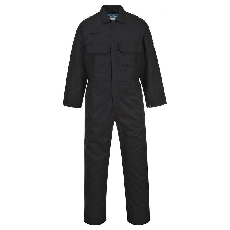 Portwest Bizweld Flame Resistant Coverall (Black / 4XL / Regular Fit)