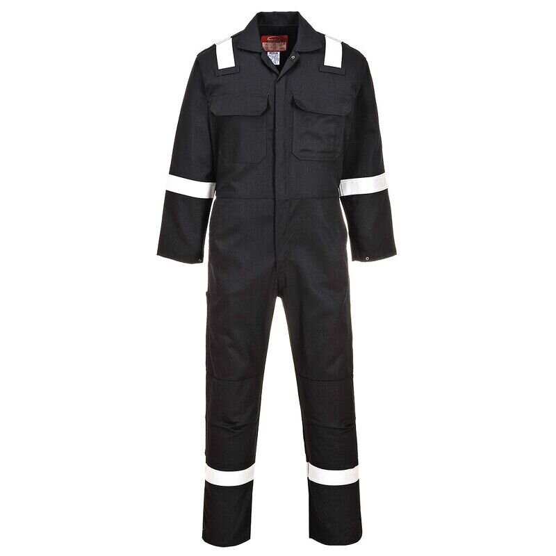 Portwest Bizweld Iona Flame Resistant Coverall (Black / XL / Regular Fit)