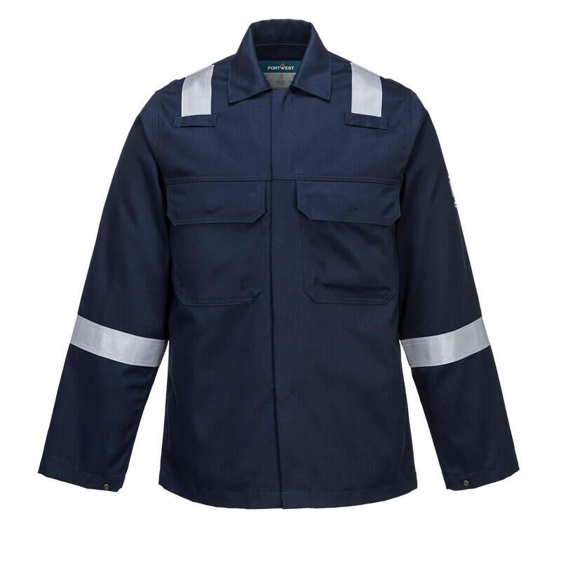 Portwest Bizweld Work Flame Resistant Jacket (Navy / M / Regular Fit)