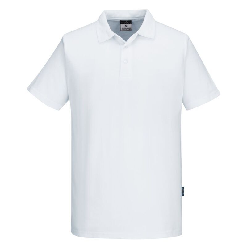 Portwest Mesh Air Pro Polo Shirt Short Sleeved Polo Shirt (White / XXL / Regular Fit)