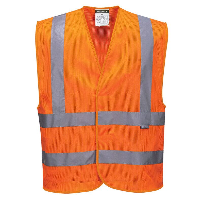 Portwest Hi-Vis Mesh Band and Brace Vest (Orange / XX/3X / Regular Fit)