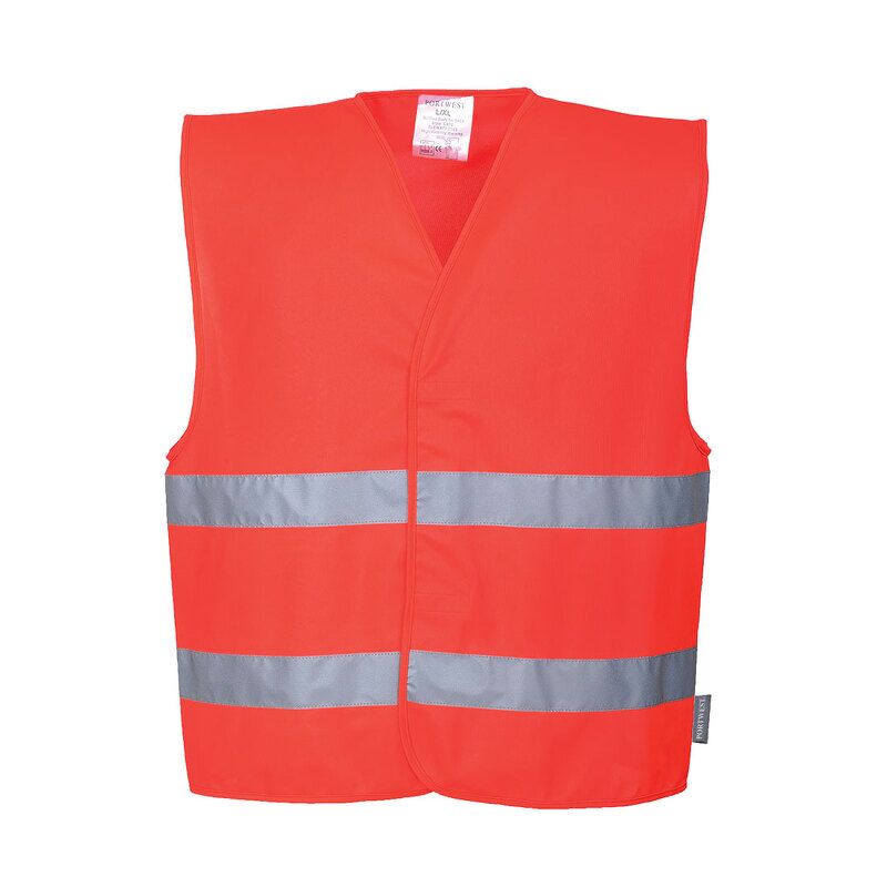 Hi-Vis Two Band Vest (Red / SM / Regular Fit)