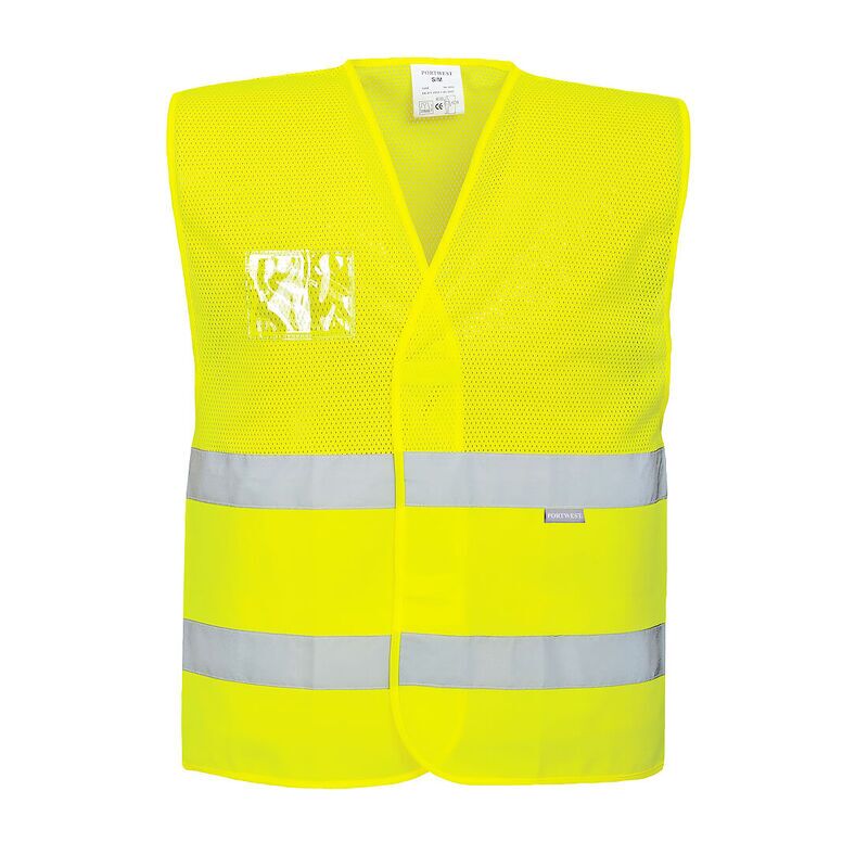 Hi-Vis Half Mesh Vest (Yellow / 4X5X / Regular Fit)