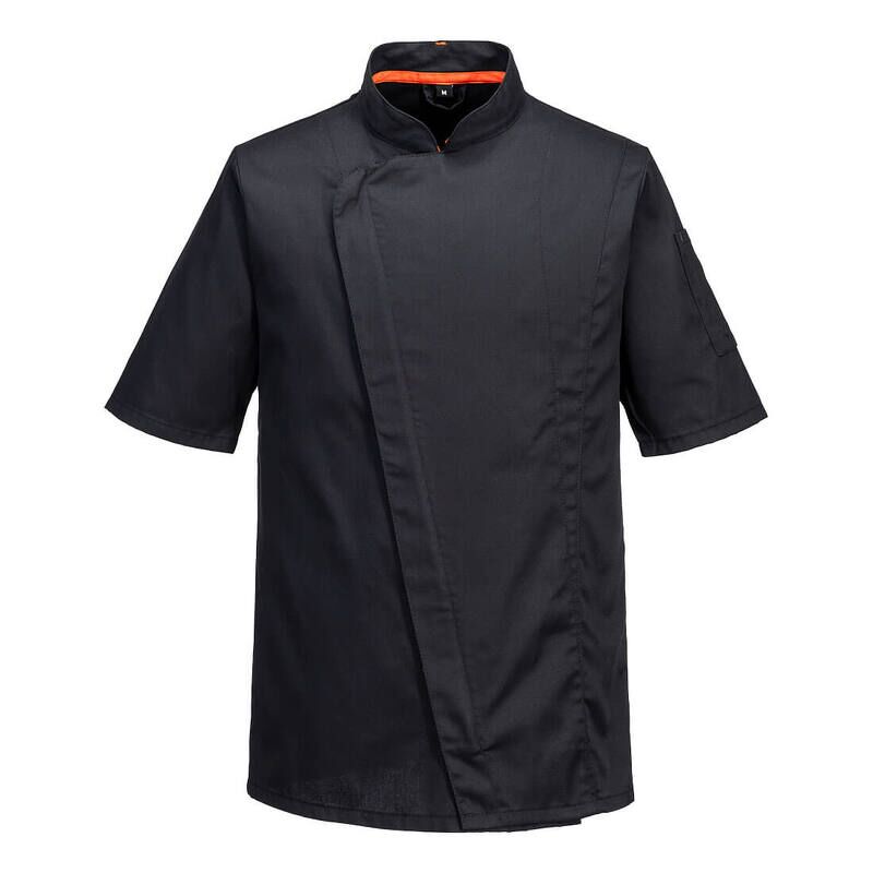 Portwest Chef's MeshAir Pro Asymmetrical Jacket S/S (Black / XS / R)