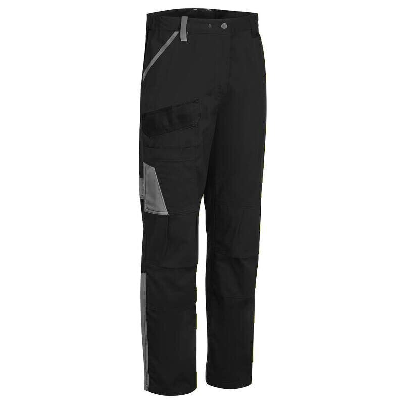 Portwest WX1 Two Tone Cotton Work Trousers (Black/Grey / 36 / Regular Fit)