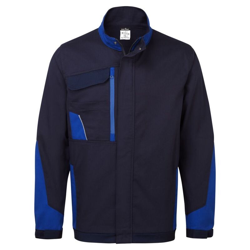 Portwest WX1 Lightweight Cotton Work Jacket (Navy/Royal / S / Regular Fit)
