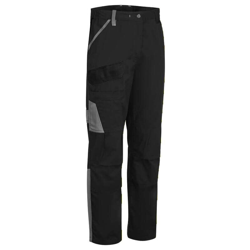 Portwest WX1 Lightweight Cotton Work Trousers (Black/Grey / 32 / Regular Fit)