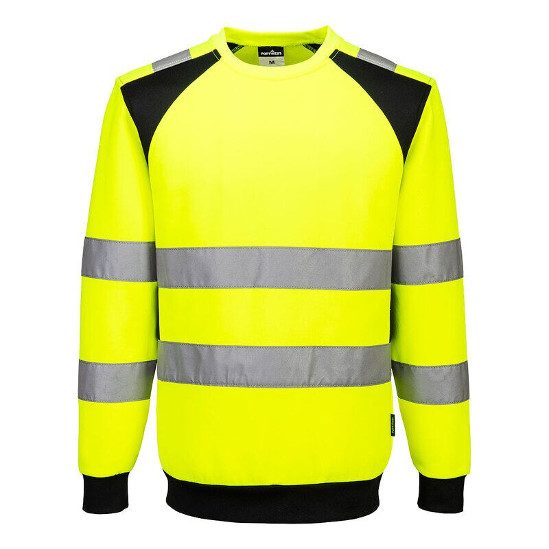 Portwest WX2 Eco Hi-Vis Sweatshirt (Yellow/Black / XL / Regular Fit)