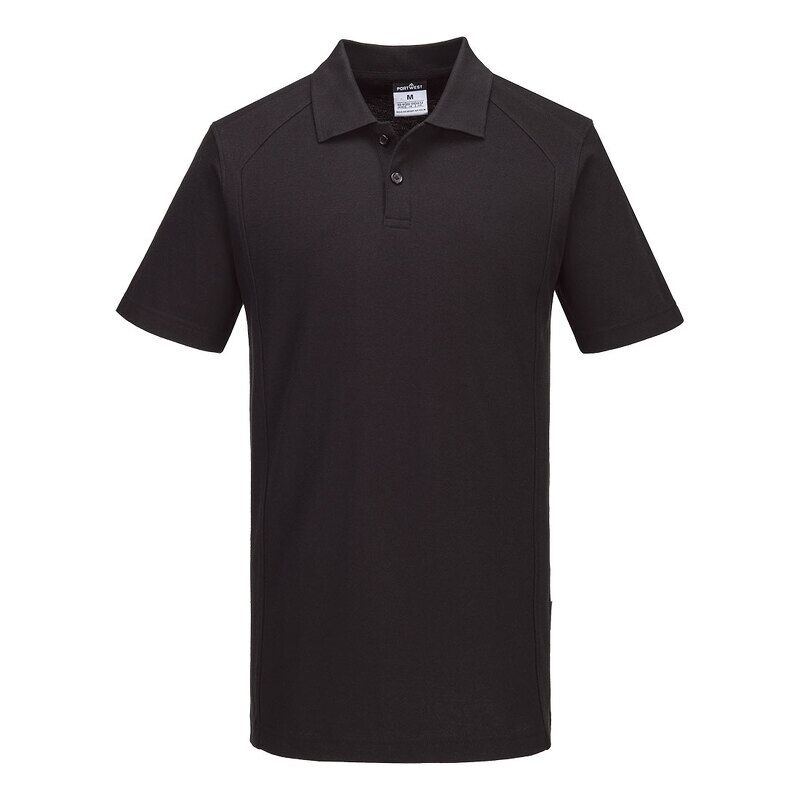 Portwest WX2 Short Sleeved Polo Shirt (Black / L / Regular Fit)