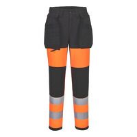Portwest WX2 Eco Hi-Vis Womens Class 1 Stretch Trousers (Orange/Black / 34 / Regular Fit)