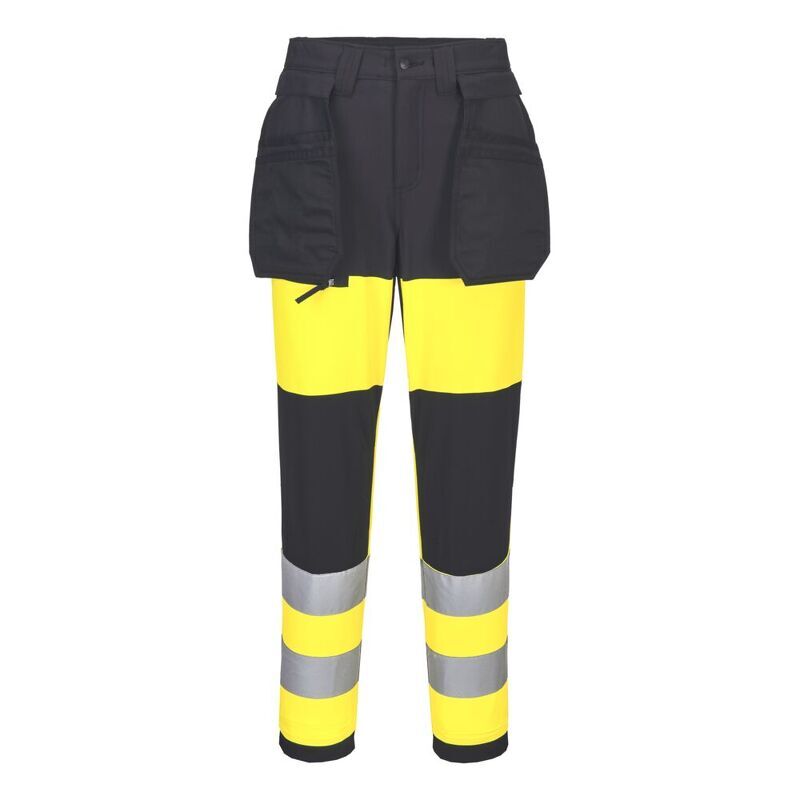Portwest WX2 Eco Hi-Vis Womens Class 1 Stretch Trousers (Yellow/Black / 32 / Regular Fit)