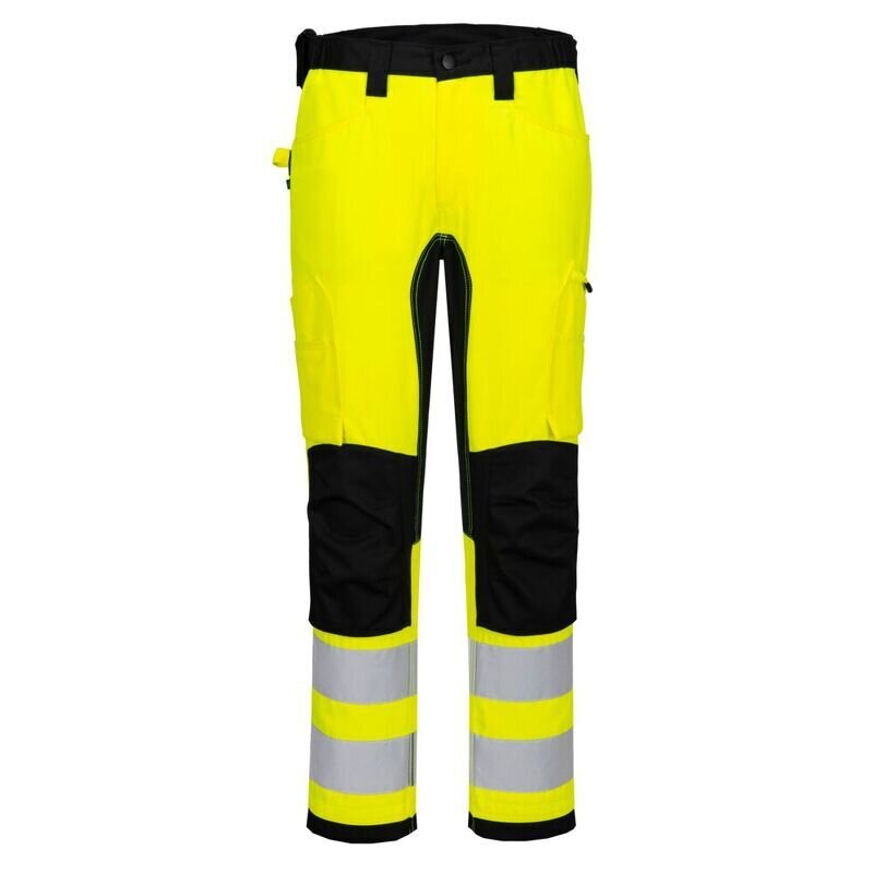 Portwest WX2 ECO Hi-Vis Stretch Trade Trousers (Yellow/Black / 42 / Regular Fit)