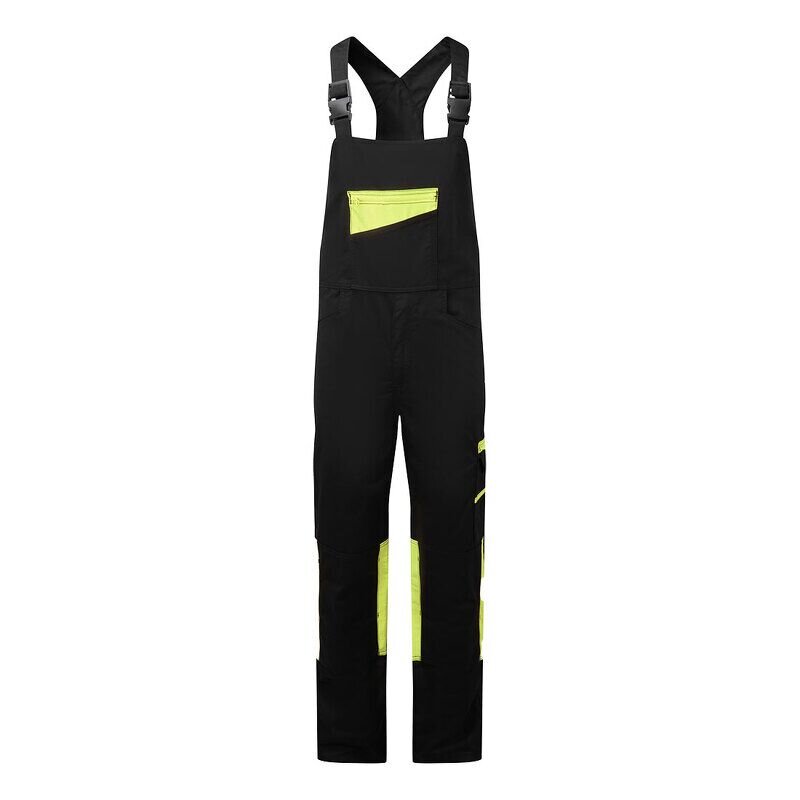 Portwest WX2 Eco Stretch Bib and Brace (Black/Yellow / 4XL / Regular Fit)