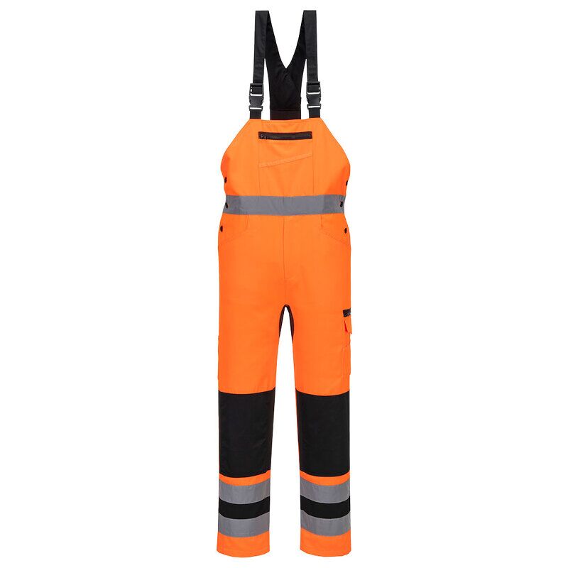 Portwest WX2 Eco Hi-Vis Bib & Brace (Orange/Black / XXXL / Regular Fit)
