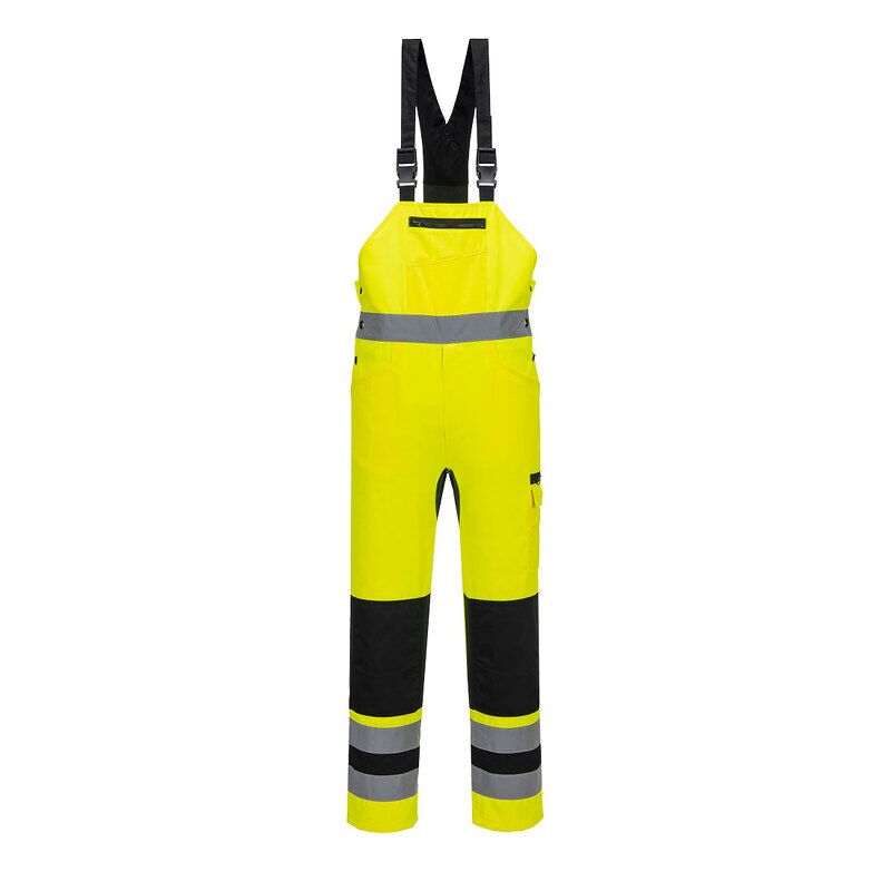 Portwest WX2 Eco Hi-Vis Bib & Brace (Yellow/Black / L / Regular Fit)