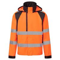 Portwest WX2 Eco Hi-Vis Rain Jacket (Orange/Black / S / Regular Fit)