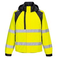 Portwest WX2 Eco Hi-Vis Rain Jacket (Yellow/Black / XXL / Regular Fit)