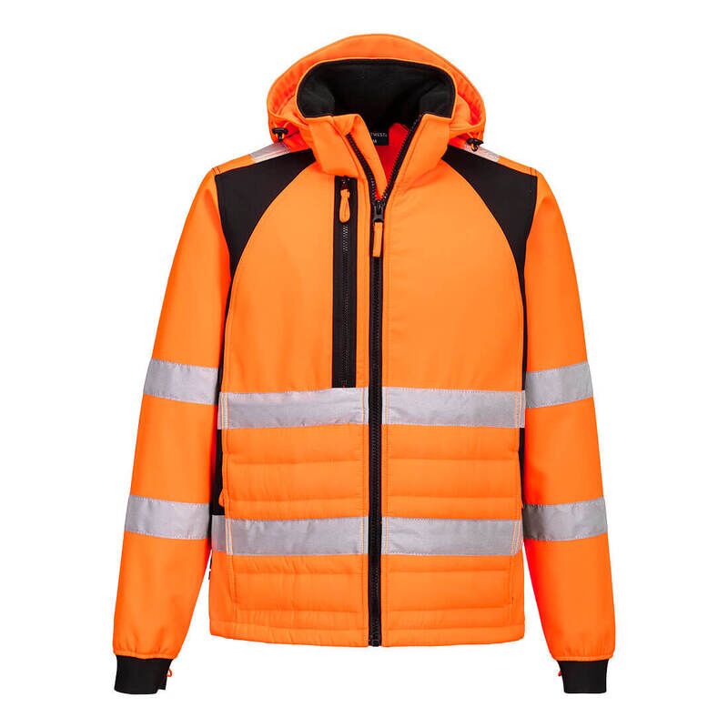 Portwest WX2 Eco Hi-Vis Hybrid Jacket (Orange/Black / XXXL / Regular Fit)