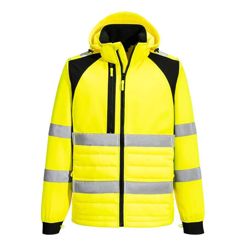 Portwest WX2 Eco Hi-Vis Hybrid Jacket (Yellow/Black / XXXL / Regular Fit)
