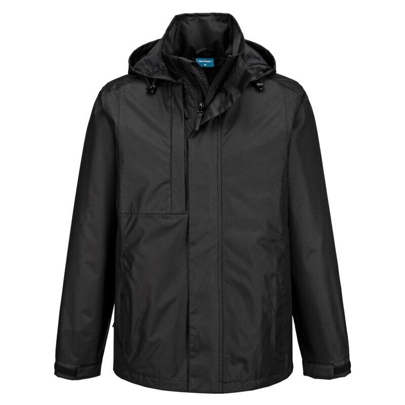 Portwest WX2 Eco Rain Jacket (Black / L / Regular Fit)
