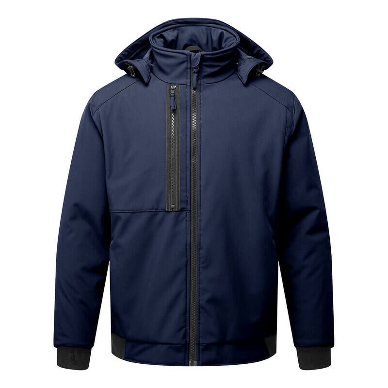 Portwest WX2 Eco Hooded Insulated Softshell Jacket (2 Layers) (Navy / XS / Regular Fit)