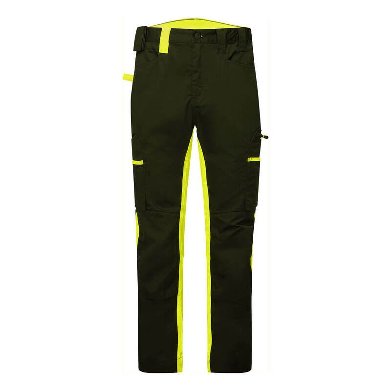 Portwest WX2 Eco Stretch Trade Trousers (Black/Yellow / 34)