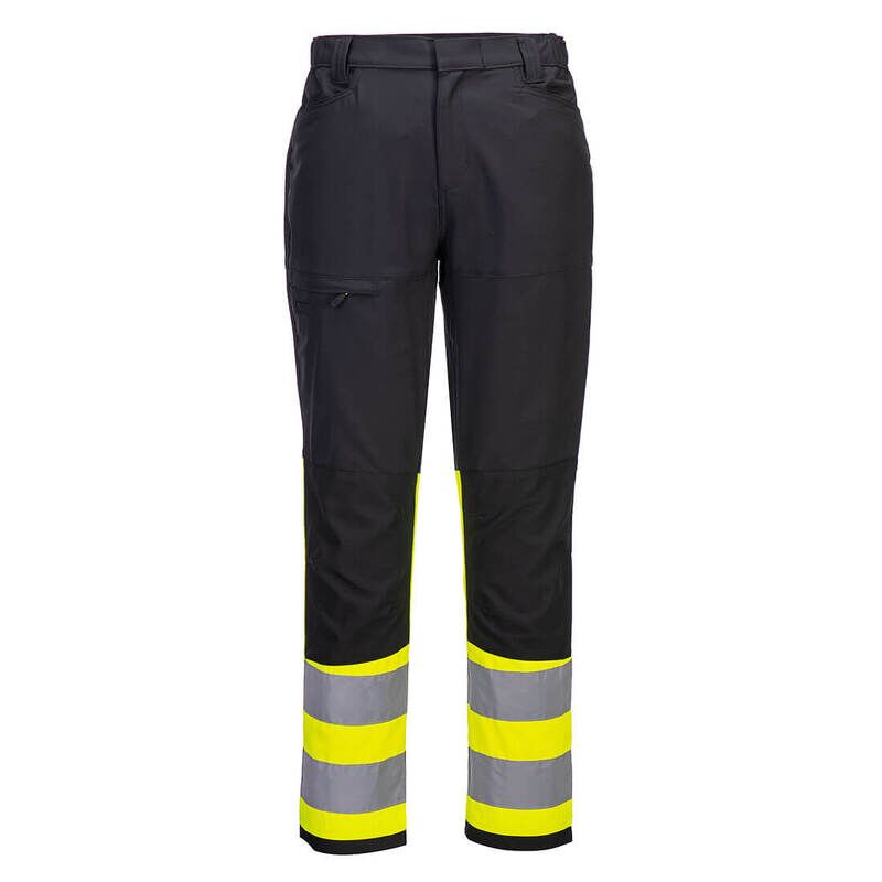 Portwest WX2 Eco Hi-Vis Class 1 Service Trousers (Yellow/Black / 32 / Regular Fit)