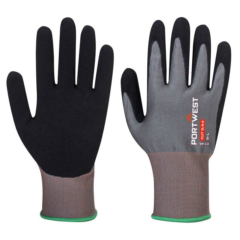 Portwest CT Cut D18 Nitrile Glove (Grey/Black / L)