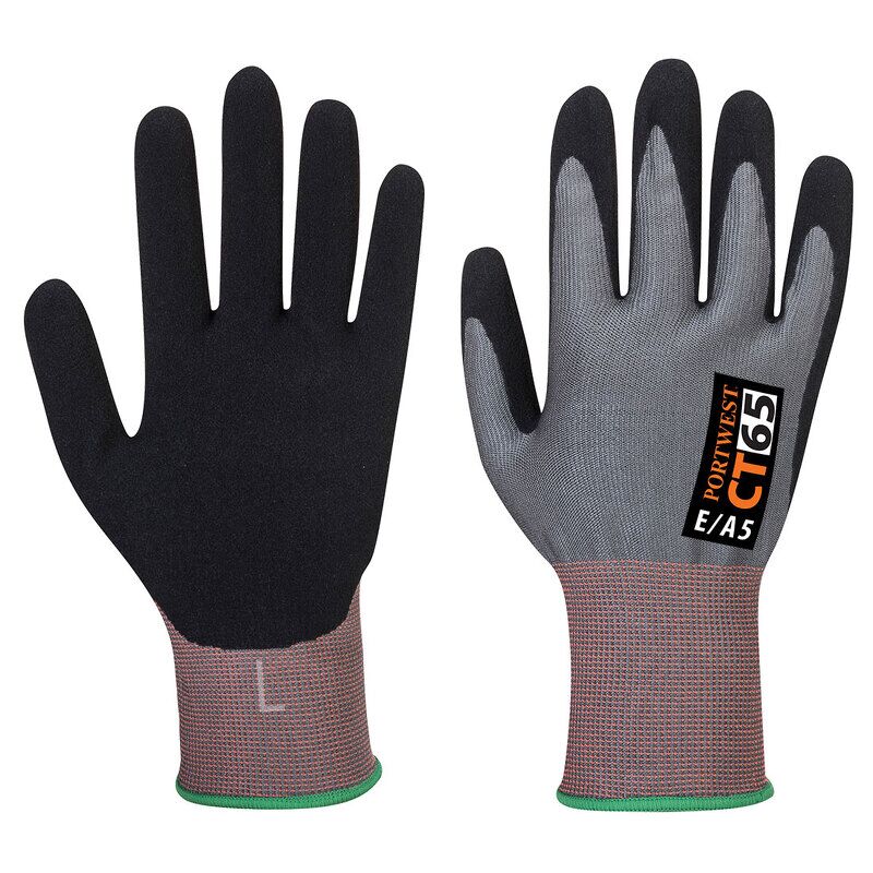 Portwest CT Cut E15 Nitrile Glove (Grey/Black / XXL)