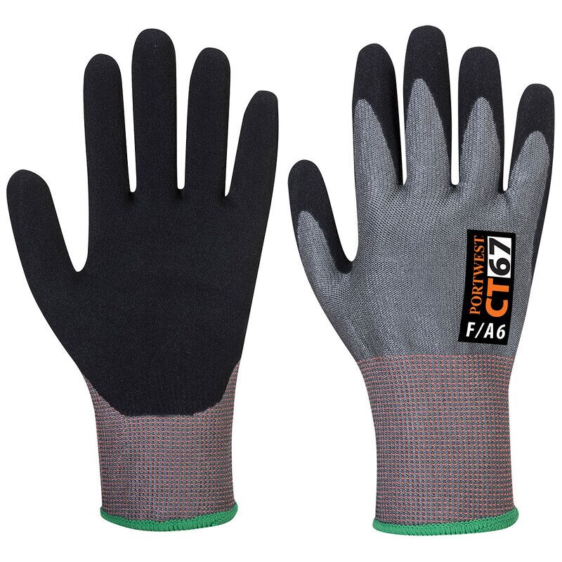 Portwest CT Cut F13 Nitrile Glove (Grey/Black / M)