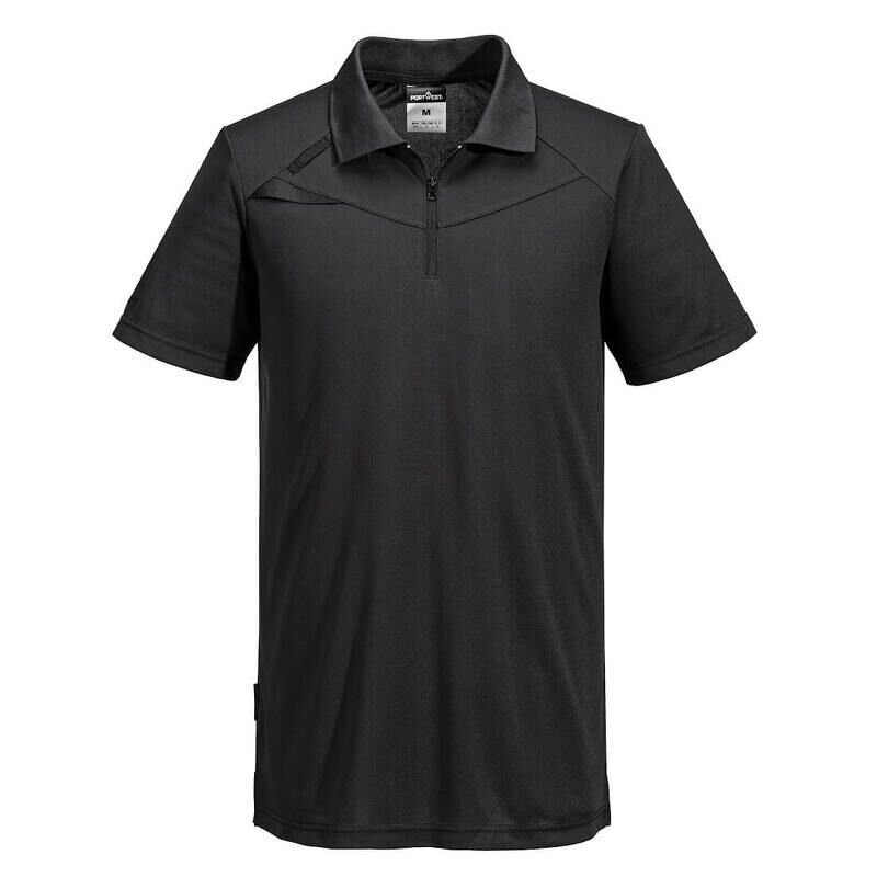 Portwest DX4 Short Sleeved Polo Shirt (All Black / L / Regular Fit)