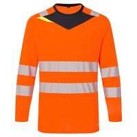 Portwest DX4 Hi-Vis Long Sleeved T-Shirt (Orange/Black / L / Regular Fit)