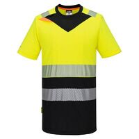 Portwest DX4 Hi-Vis Class 1 Short Sleeved T-Shirt (Yellow/Black / XXXL / Regular Fit)