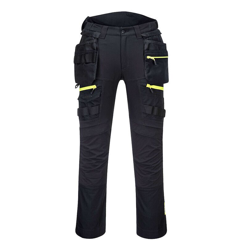 Portwest DX4 Detachable Holster Pocket Trousers (Black Short / 38 / Short Fit)