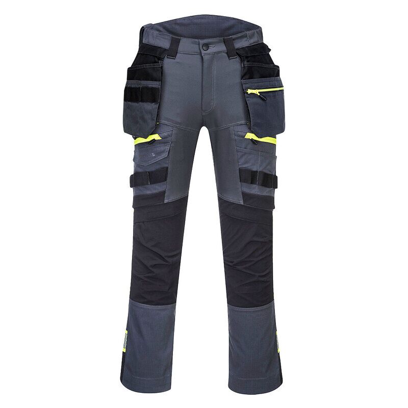 Portwest DX4 Detachable Holster Pocket Trousers (Metal Grey / 34 / Regular Fit)