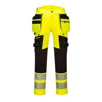 Portwest DX4 Hi-Vis Detachable Holster Pocket Trousers (Yellow/Black / 44 / Regular Fit)