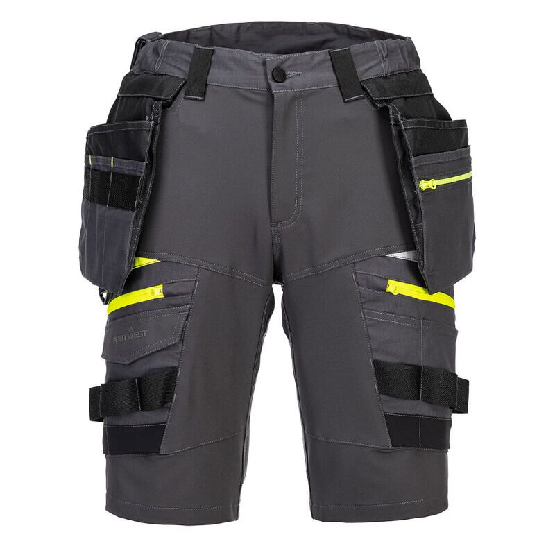 Portwest DX4 Detachable Holster Pocket Shorts (Metal Grey / 33 / R)
