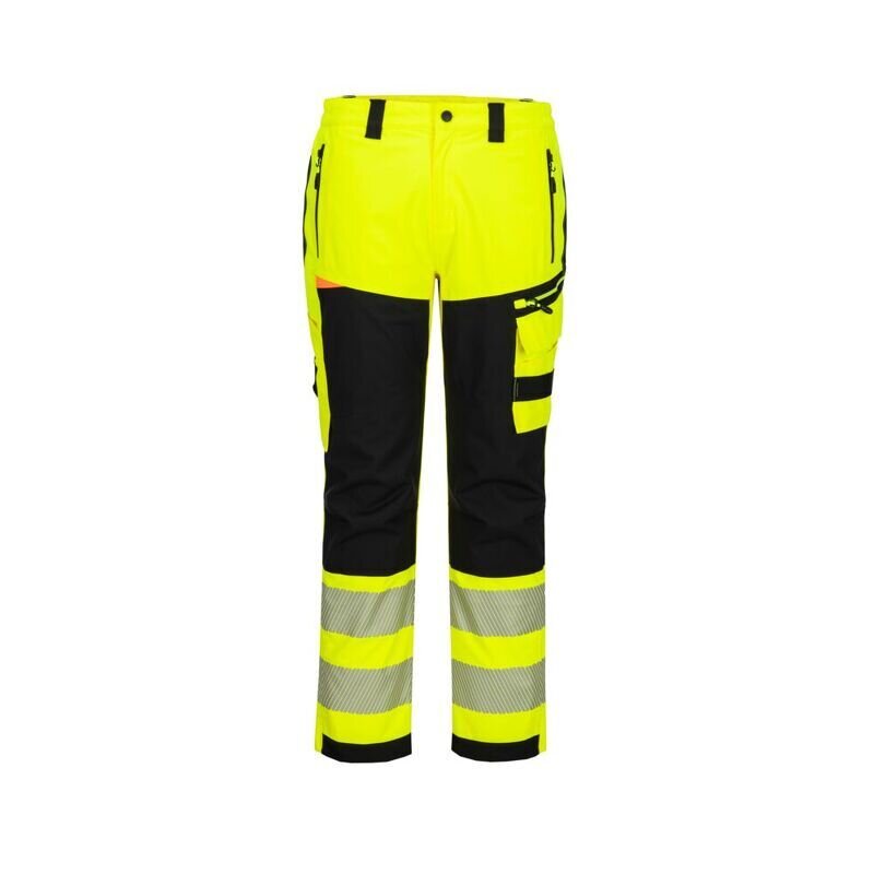 Portwest DX4 Hi-Vis Rain Trousers (Yellow/Black / 36 / Regular Fit)