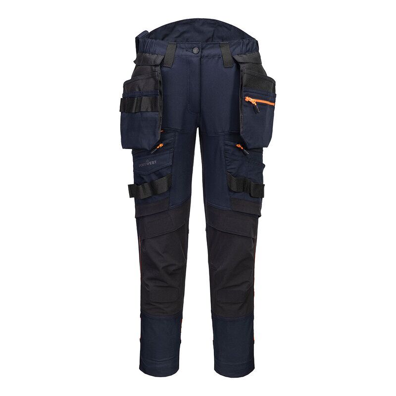 Portwest DX4 Womens Detachable Holster Pocket Trousers (Navy / 26 / Regular Fit)