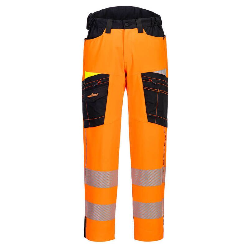 Portwest DX4 Hi-Vis Service Trousers (Orange/Black / 38 / Regular Fit)