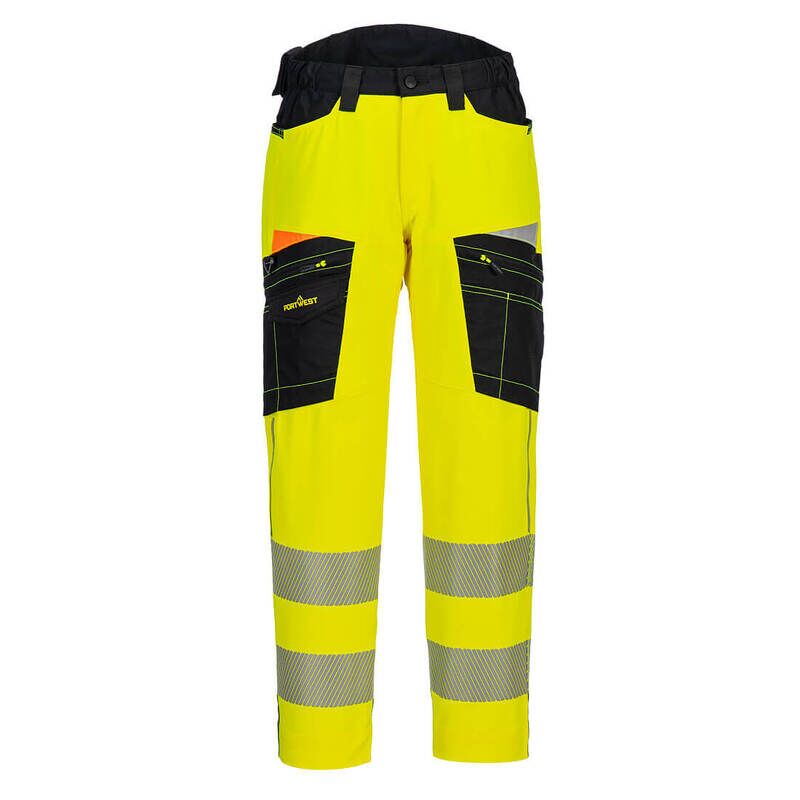 Portwest DX4 Hi-Vis Service Trousers (Yellow/Black / 30 / Regular Fit)
