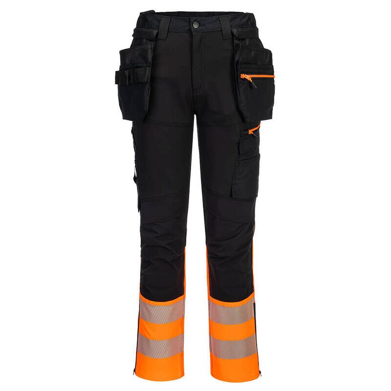 Portwest DX4 Hi-Vis Class 1 Craft Trousers (Orange/Black / 40 / Regular Fit)