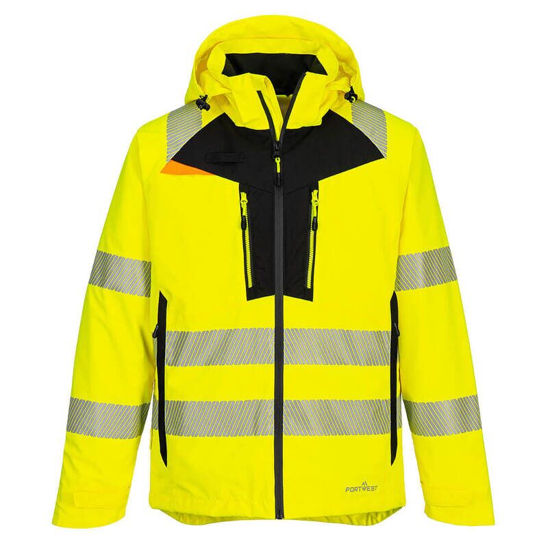 Portwest DX4 Hi-Vis Rain Jacket (Yellow / XL / Regular Fit)