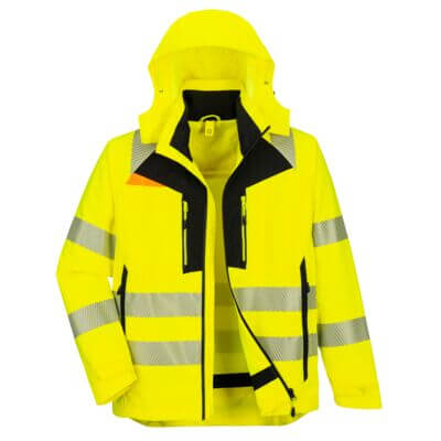 Portwest DX4 Hi-Vis 4-in-1 Jacket (Yellow/Black / XL / Regular Fit)