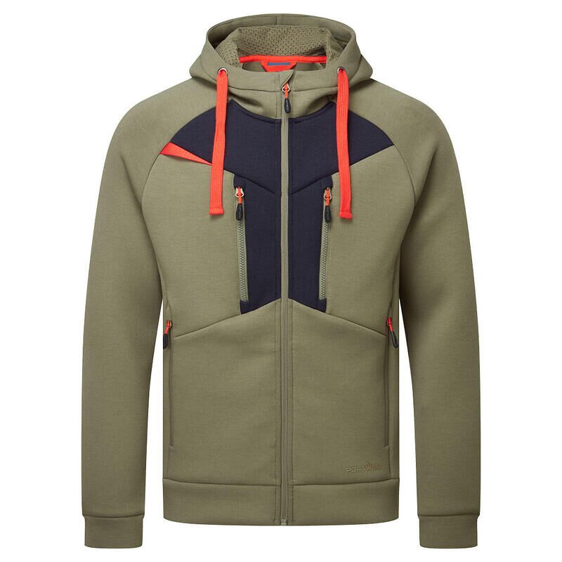 Portwest DX4 Zipped Hoodie (Moss Green / XXL / Regular Fit)