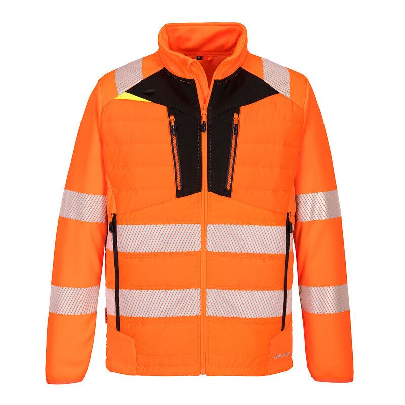 Portwest DX4 Hi-Vis Hybrid Baffle Jacket (Orange/Black / XXXL / Regular Fit)