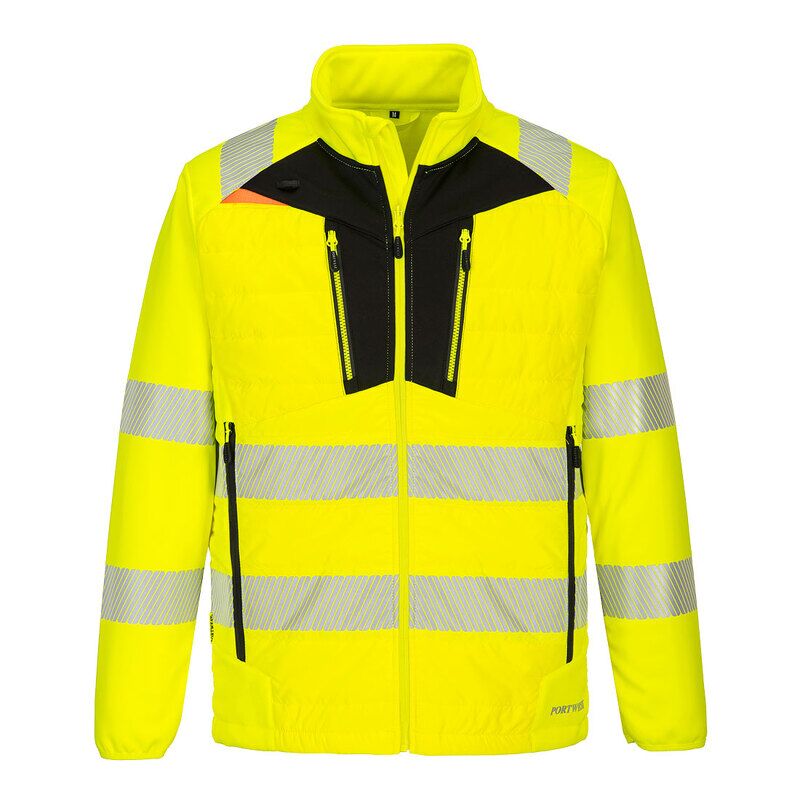 Portwest DX4 Hi-Vis Hybrid Baffle Jacket (Yellow/Black / L / Regular Fit)