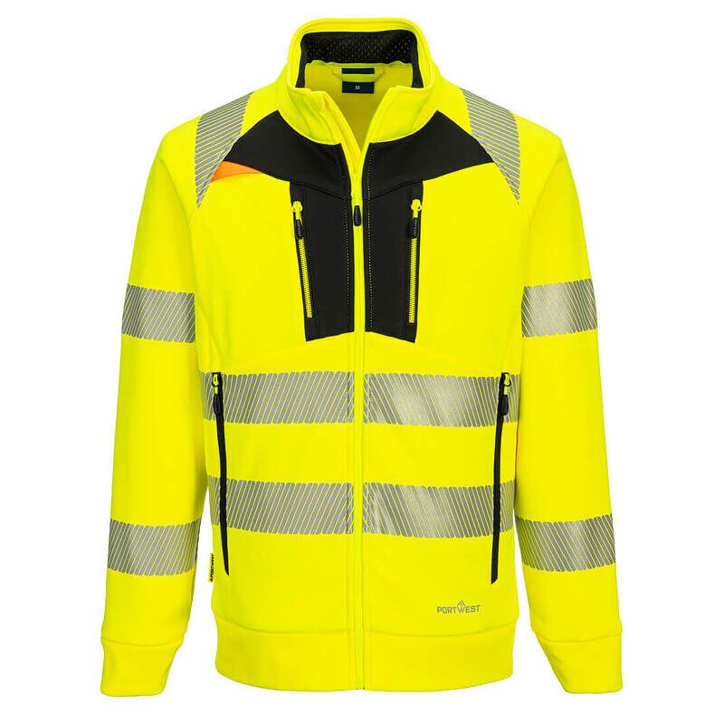 Portwest DX4 Hi-Vis Funnel Neck Sweatshirt (Yellow/Black / S / R)