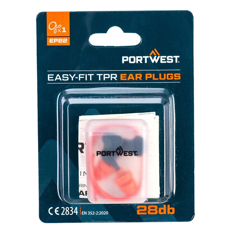 Portwest Easy Fit TPR Corded (1 Pair) (Orange / R)