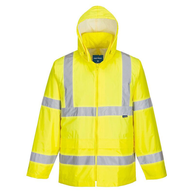Portwest ES1 Essential HV Rain Jacket (Yellow / M / Regular Fit)